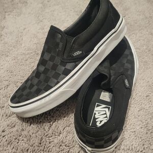 Vans Men's Black Checkered Slip-On Sneakers